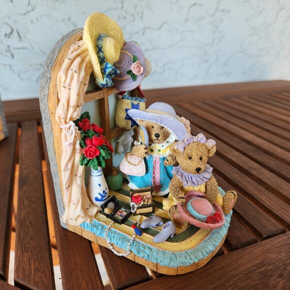 Charming Very Detailed Teddy Bear Porcelain Bookends Nursery or Girls Room Decor - Picture 8 of 16